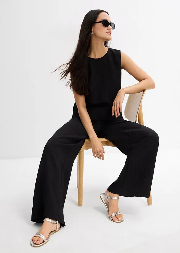 Top en viscose mélangée, effet froissé, bonprix