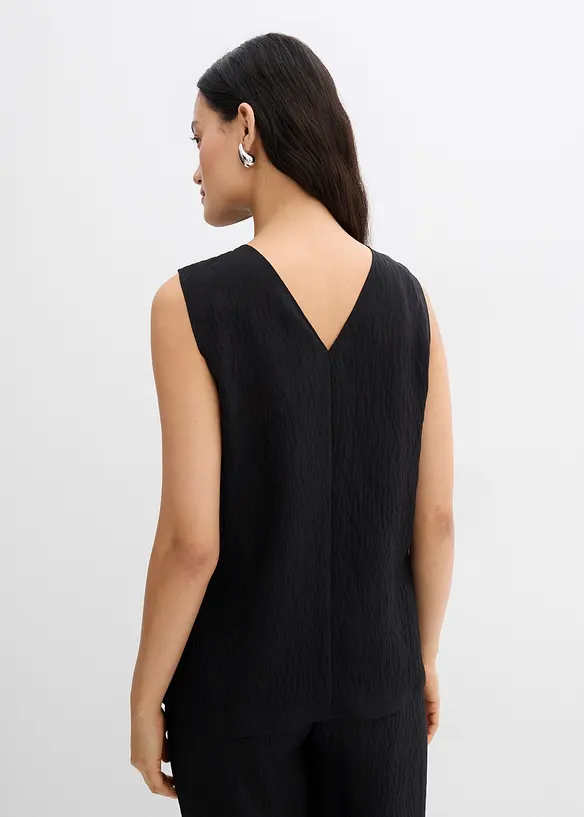 Top en viscose mélangée, effet froissé, bonprix