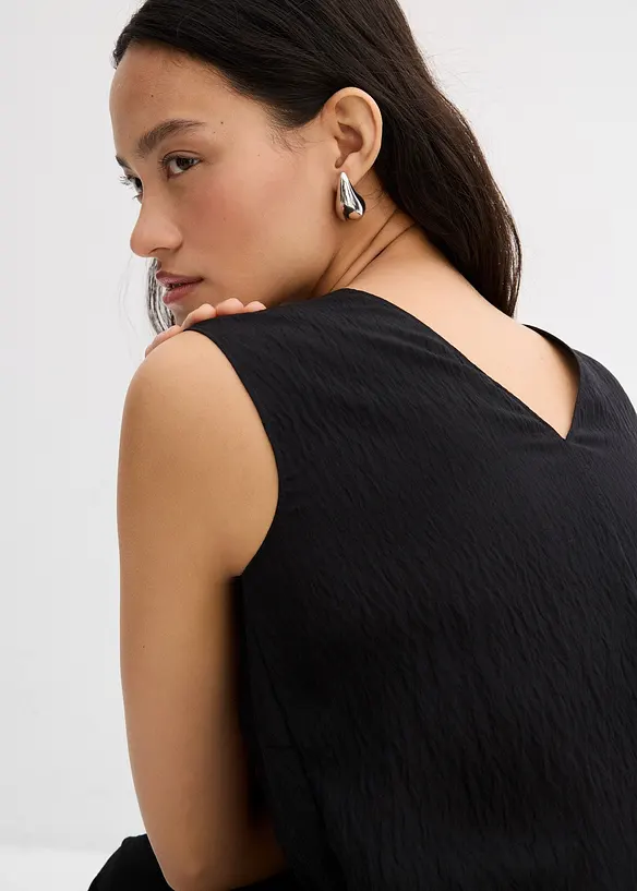 Top en viscose mélangée, effet froissé, bonprix