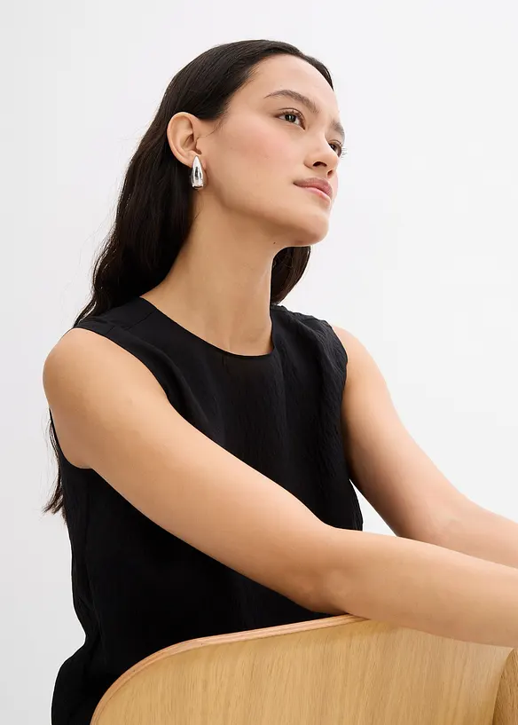 Top en viscose mélangée, effet froissé, bonprix