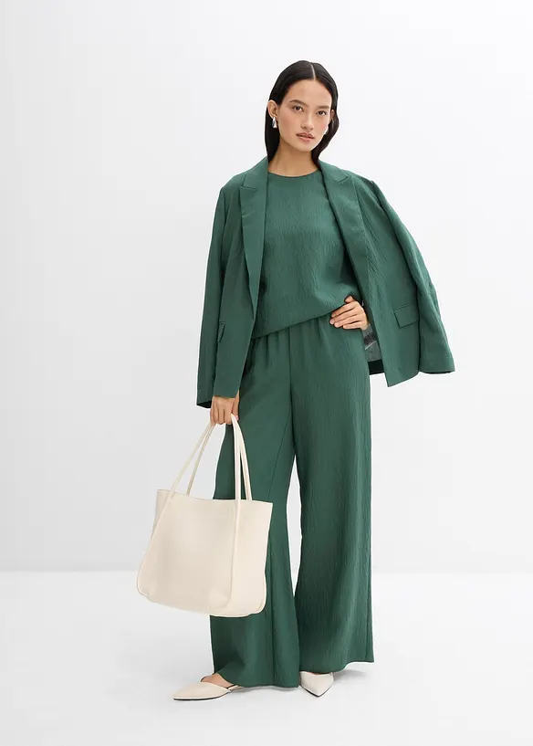 Pantalon en viscose mélangée, effet froissé, bonprix