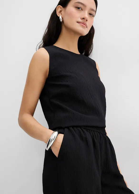 Pantalon en viscose mélangée, effet froissé, bonprix