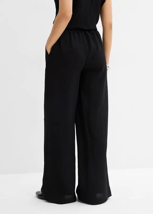 Pantalon en viscose mélangée, effet froissé, bonprix