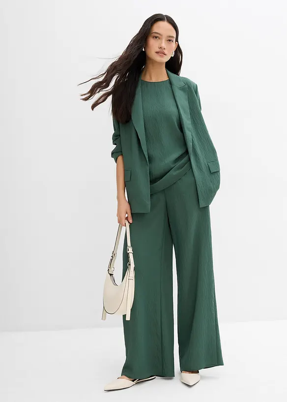 Blazer en viscose mélangée, effet froissé, bonprix