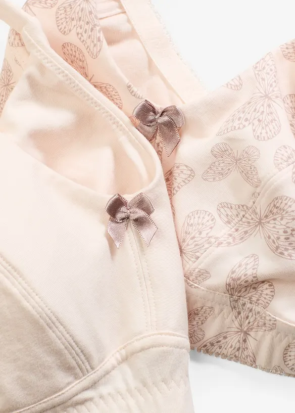 Lot de 2 soutiens-gorge coton sans armatures, bonprix