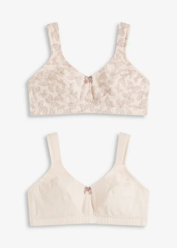 Lot de 2 soutiens-gorge coton sans armatures, bonprix