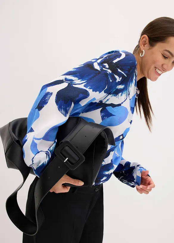 Chemisier imprim&eacute; en satin, bonprix