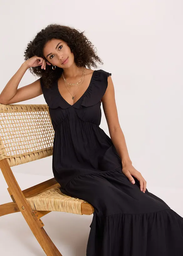 Robe à bretelles en viscose mélangée, bonprix