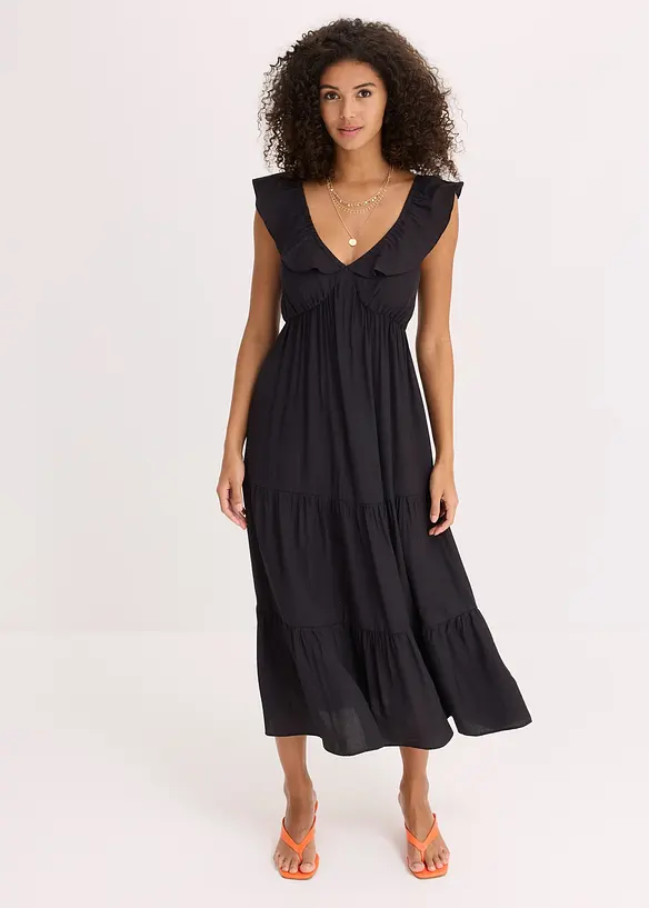 Robe à bretelles en viscose mélangée, bonprix