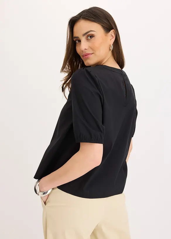 Blouse manches courtes à dentelle, bonprix