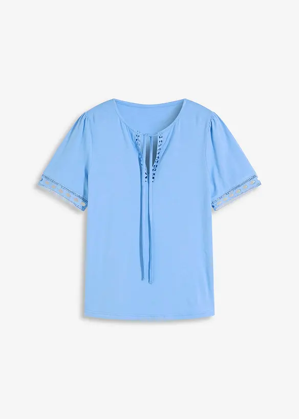 T-shirt tunique avec dentelle, bonprix