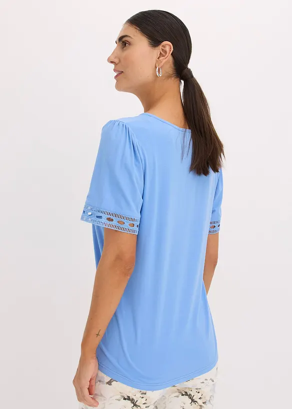 T-shirt tunique avec dentelle, bonprix