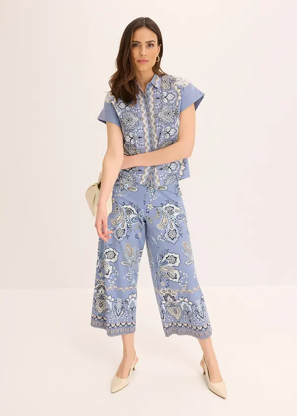 Pantalon en jersey à imprimé paisley, bonprix