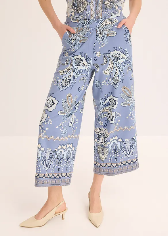 Pantalon en jersey à imprimé paisley, bonprix