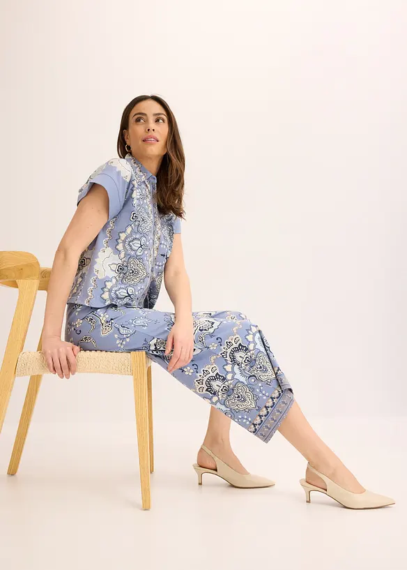 Pantalon en jersey à imprimé paisley, bonprix