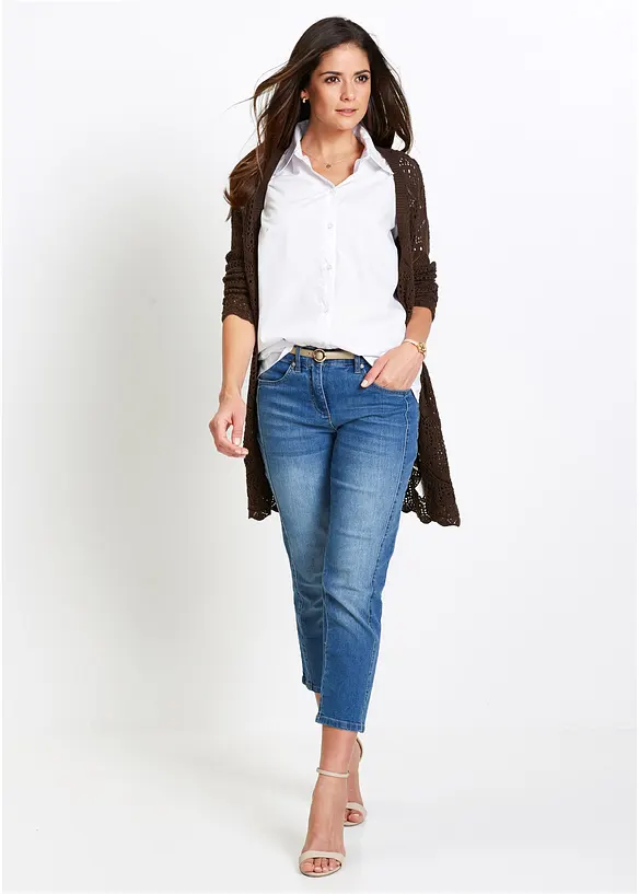 Chemisier manches courtes en popeline, bonprix