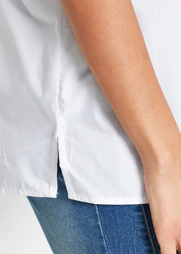 Chemisier manches courtes en popeline, bonprix