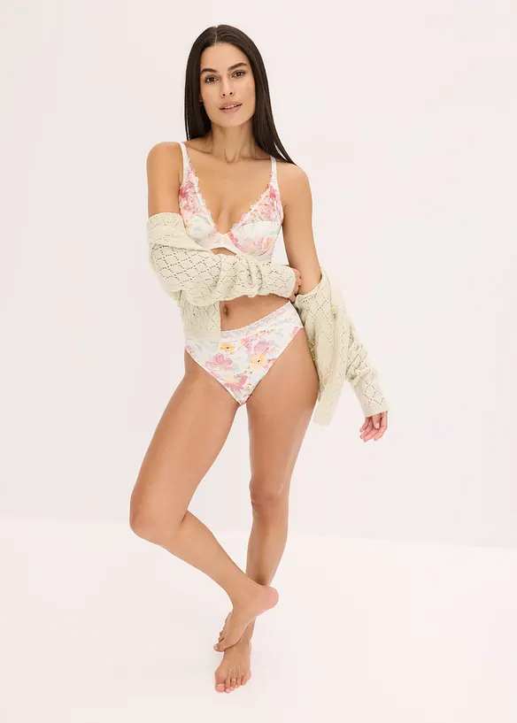 Soutien-gorge à coques et broderies imprimées, bonprix