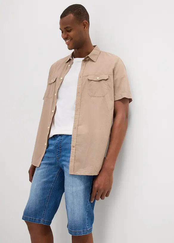 Bermuda léger en jean et molleton, Regular, bonprix