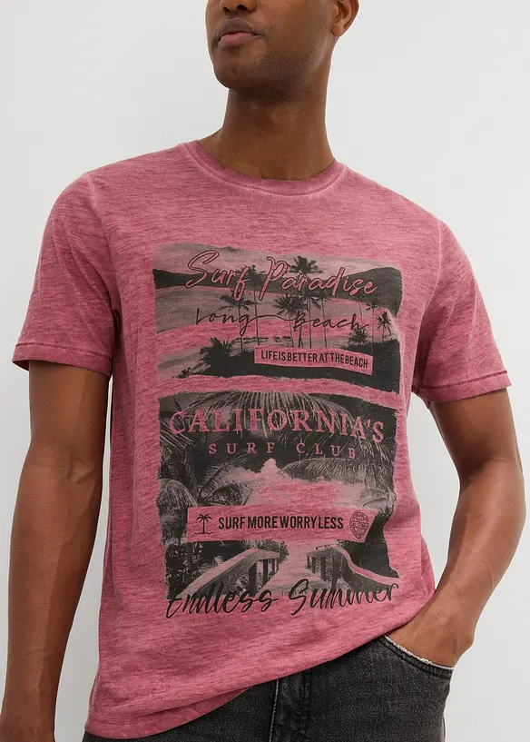 T-shirt aspect délavé en coton, bonprix