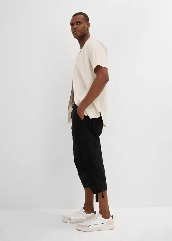 Pantalon cargo extensible et loose, longueur 3/4, bonprix