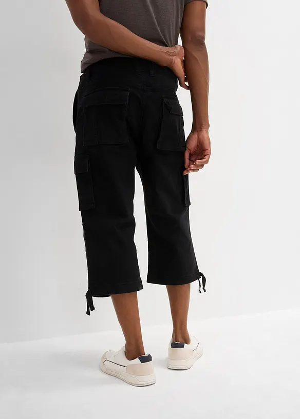 Pantalon cargo extensible et loose, longueur 3/4, bonprix