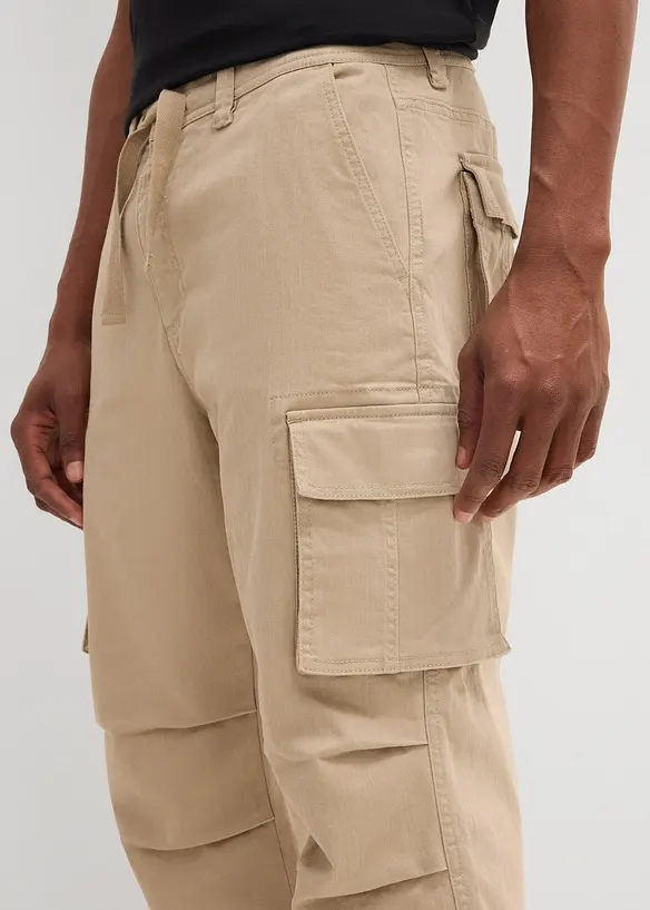 Pantalon cargo extensible et loose, longueur 3/4, bonprix