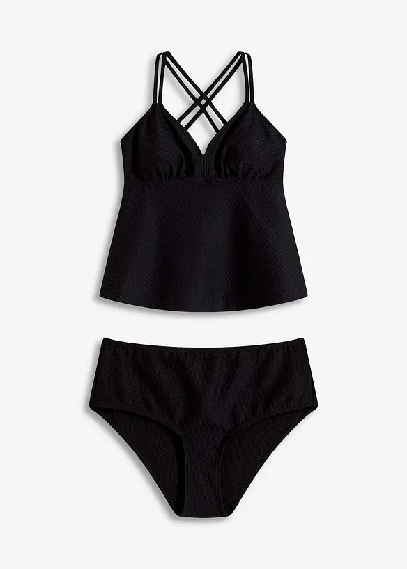 Tankini (ens. 2 pces) en matière texturée, bonprix