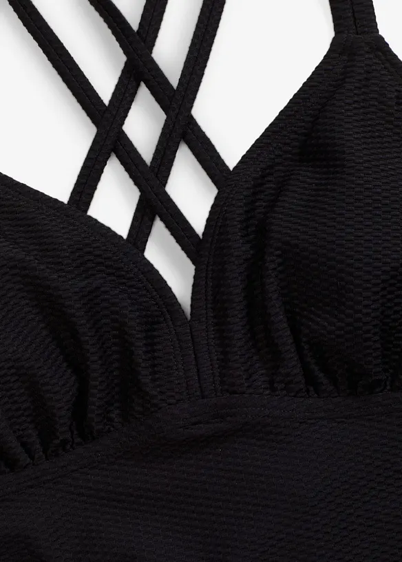 Tankini (ens. 2 pces) en matière texturée, bonprix