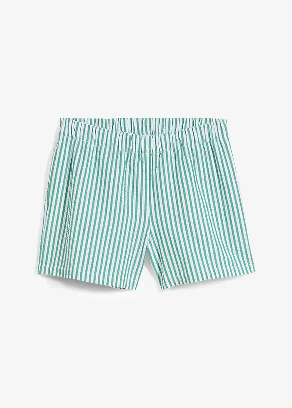 Short rayé taille élastiquée 100% coton, bonprix