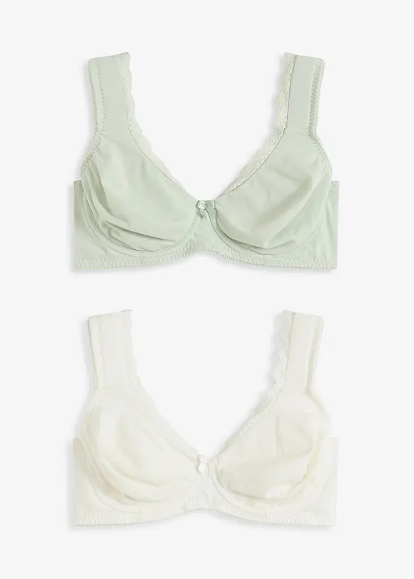 Lot de 2 soutiens-gorge moulés à armatures, non rembourrés, bonprix