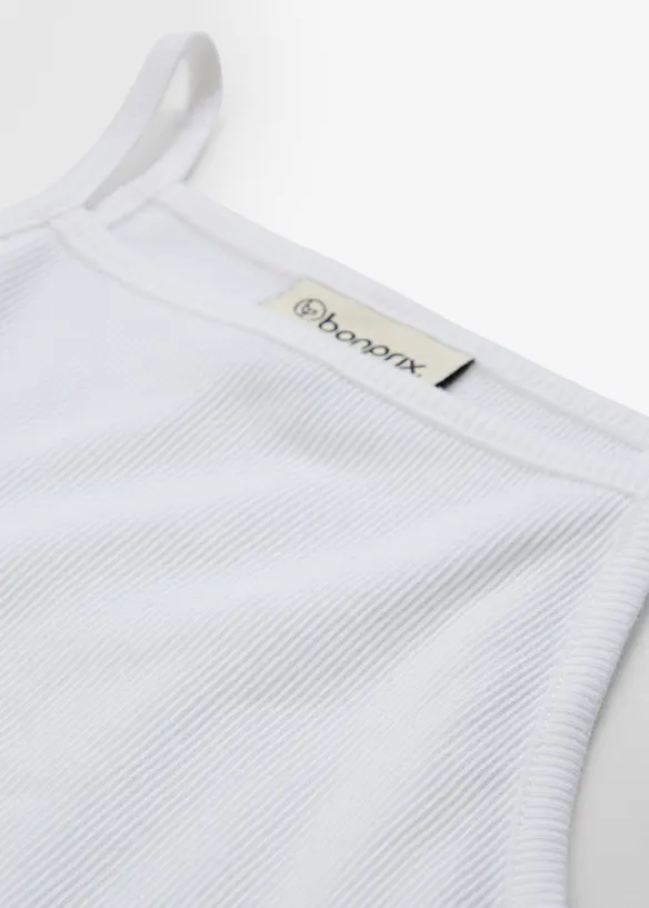 Top côtelé 100% coton, bonprix