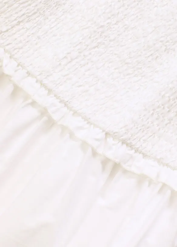 Robe midi à manches bouffantes et haut smocké, bonprix