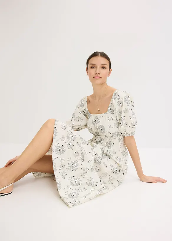 Robe midi à manches bouffantes, bonprix