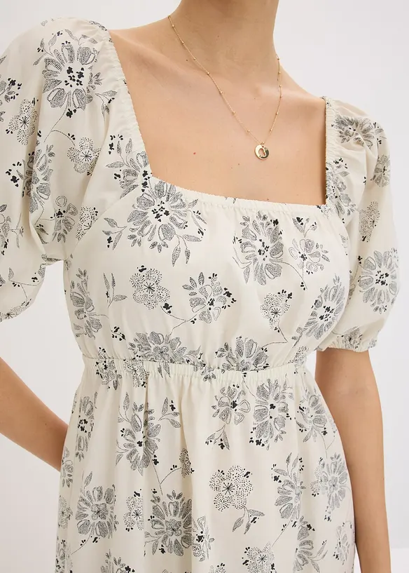 Robe midi à manches bouffantes, bonprix
