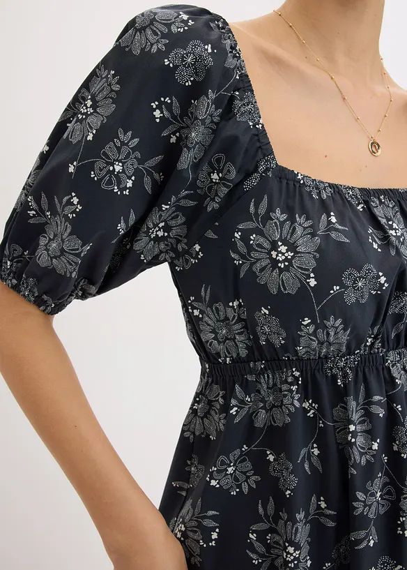 Robe midi &agrave; manches bouffantes, bonprix