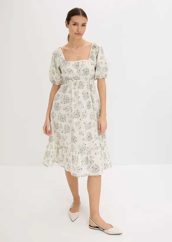 Robe midi à manches bouffantes, bonprix