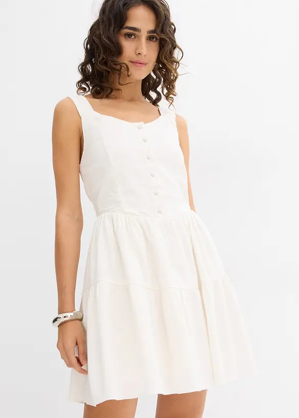 Robe courte et aérienne en lin mélangé, bonprix