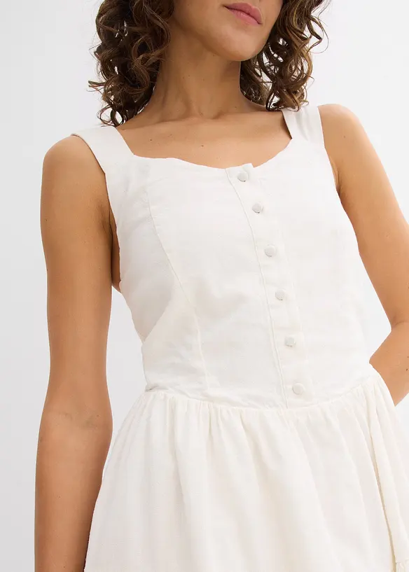 Robe courte et aérienne en lin mélangé, bonprix