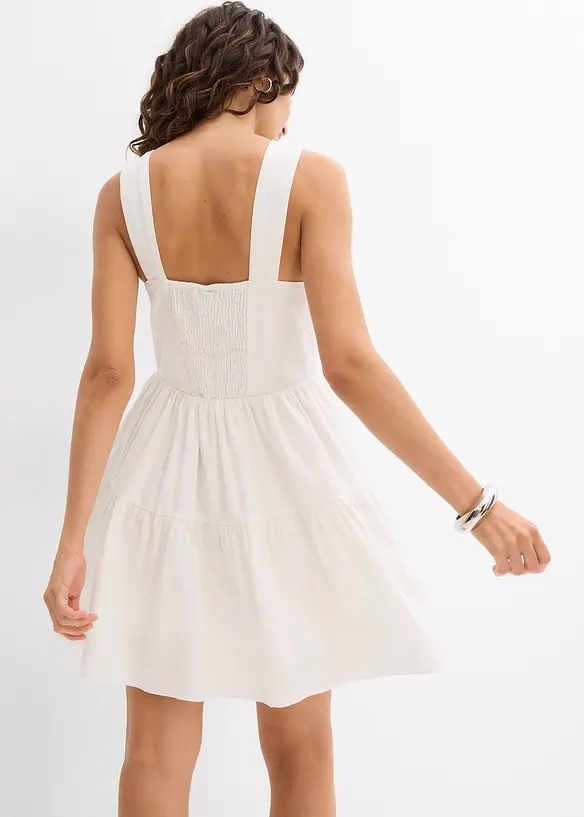 Robe courte et aérienne en lin mélangé, bonprix