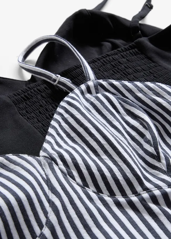 Lot de 2 crop tops 100% coton, bonprix