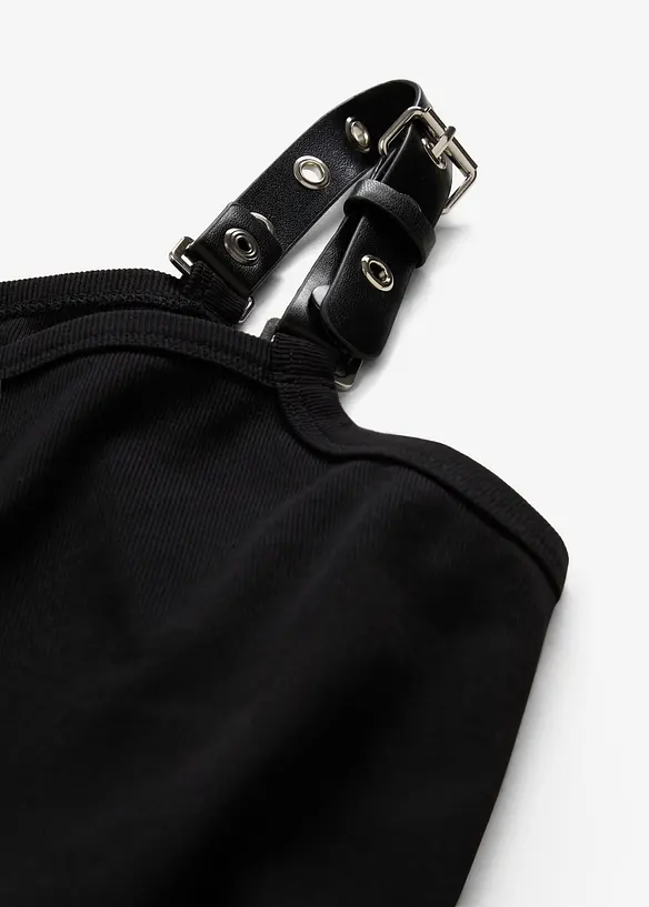 Robe à fines bretelles avec bordures contrastantes, bonprix