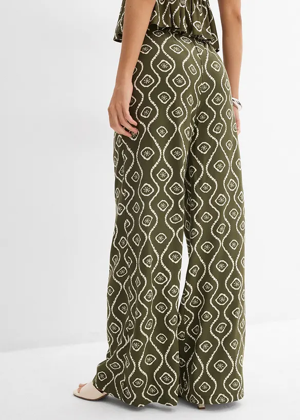 Pantalon à taille élastiquée en viscose fluide, bonprix