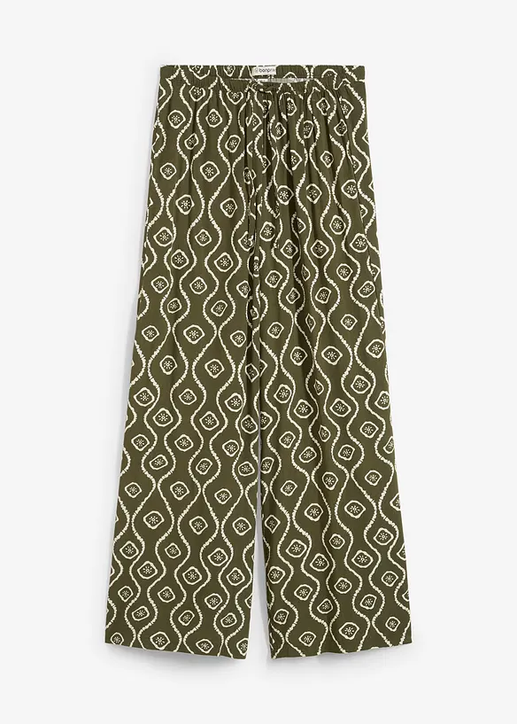 Pantalon à taille élastiquée en viscose fluide, bonprix