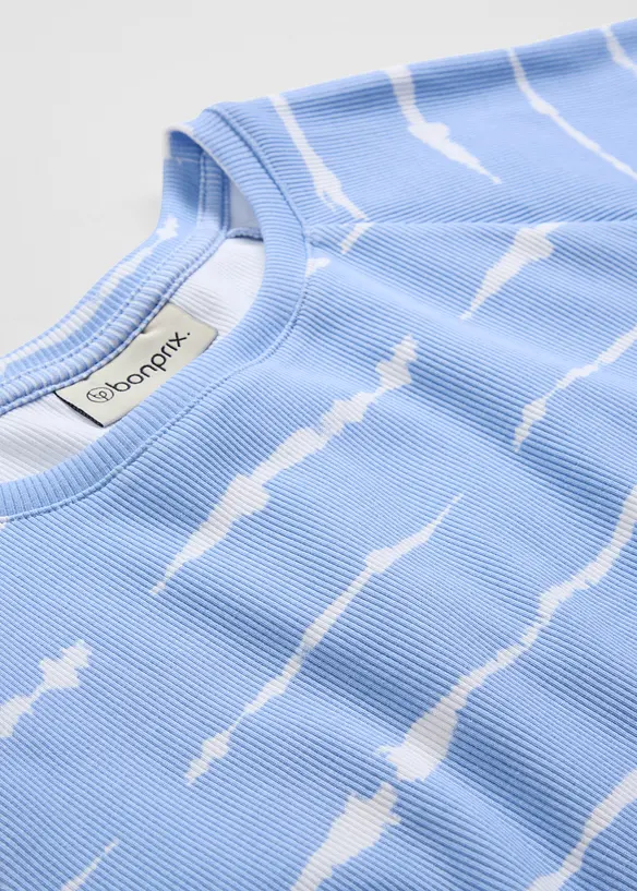 T-shirt court et côtelé, bonprix