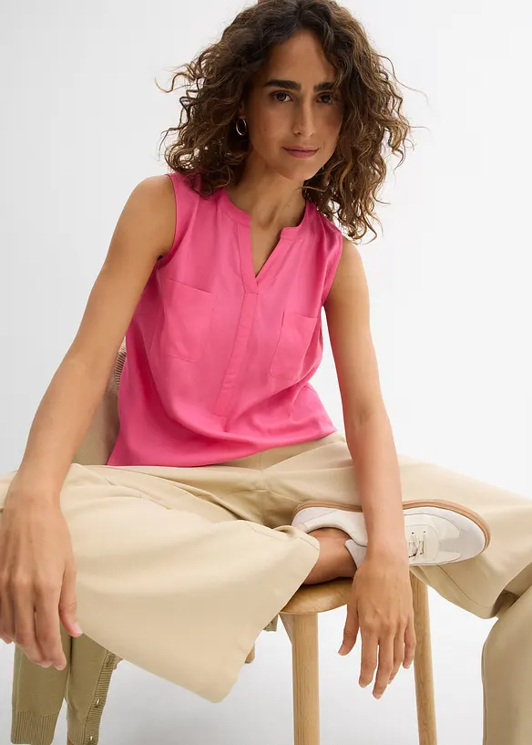 Blouse sans manches en viscose fluide, bonprix