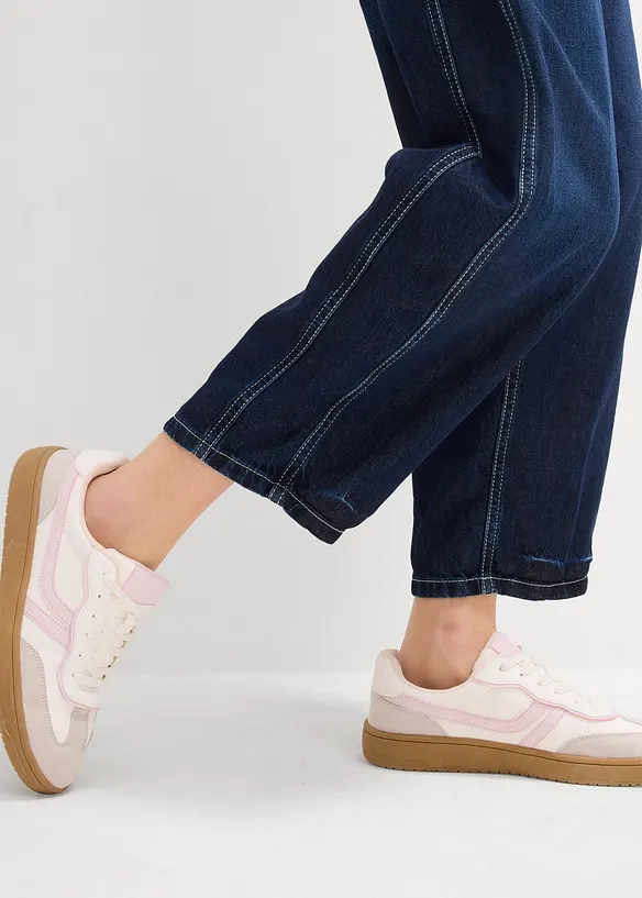 Jean balloon taille mi-haute, doux et raccourci, bonprix