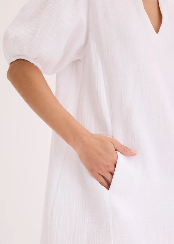 Robe courte en gaze de coton, bonprix