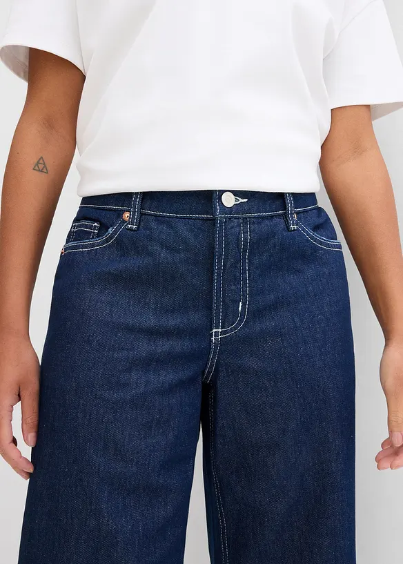 Bermuda en jean taille mi-haute, peu extensible, bonprix