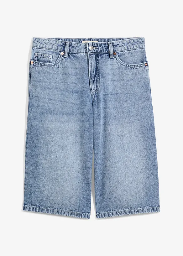 Bermuda en jean taille mi-haute, peu extensible, bonprix